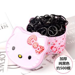 SFT5931-black Karet Rambut Lucu + Box Hello Kitty