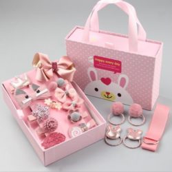 SFT6185-pink Aksesoris Rambut Cantik Imut Isi 18 Free Kotak Cantik