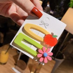 SFT6909-apple Jepit Rambut Anak Acrylic Motif Fruits Terbaru