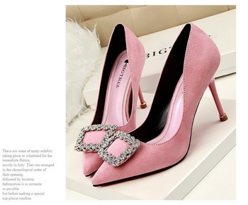 SHH10113-pink Sepatu Heels Elegan 9CM