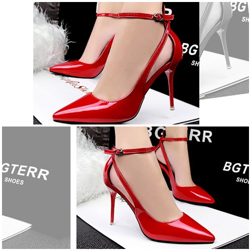 SH29811 IDR.220.000 MATERIAL PU-HEEL-9.5CM COLOR RED SIZE 35