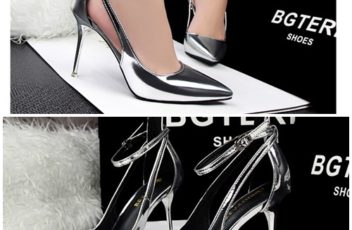SH29811 IDR.220.000 MATERIAL PU-HEEL-9.5CM COLOR SILVER SIZE 35,36,37,38,39