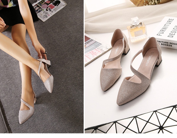 SH51253 IDR.205.000 MATERIAL PU-HEEL-4.5CM COLOR GOLD SIZE 35,36,37,38,39