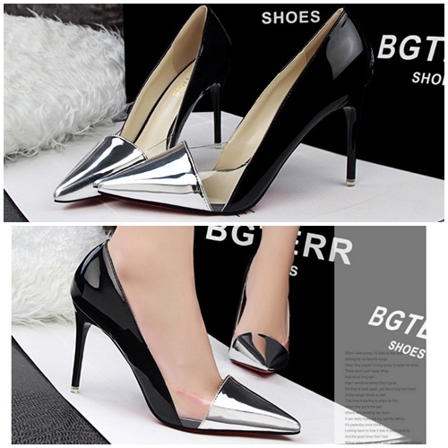 SH60191 IDR.215.000 MATERIAL PU-HEEL-9.5CM COLOR SILVER SIZE 35,36,37,38,39