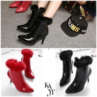 SHB8179-black Sepatu Boots Fashion 9CM