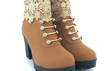 SHB188-brown Sepatu Boots Wanita Elegan 8CM