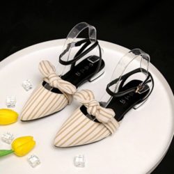 SHF520-apricot Flat Shoes Fashion Elegan Import