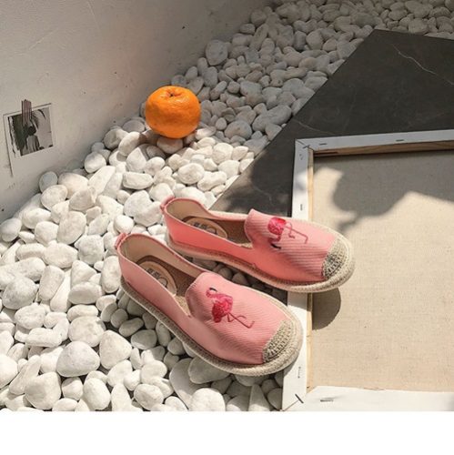 SHFB07-pink Flat Shoes Canvas Comfy Import