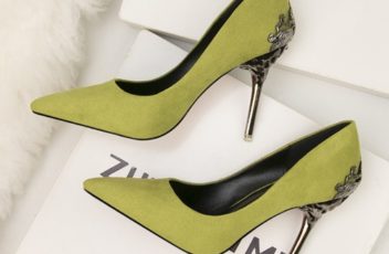 SHH17231-green Sepatu Heels Wanita Elegan Import 10CM