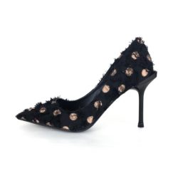 SHH1916-black Sepatu Heels Wanita Elegan Terbaru 9CM
