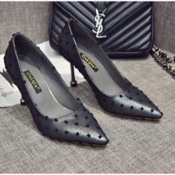 SHH201-black Sepatu Heels Tinggi Wanita Elegan 8.5CM