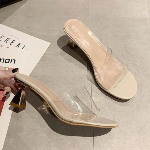 SHH2280-beige Sandal Heels Wanita Cantik Import 6CM