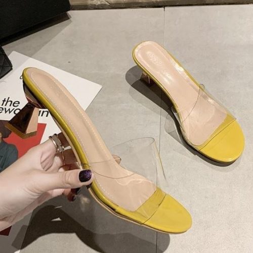 SHH2280-yellow Sandal Heels Wanita Cantik Import 6CM