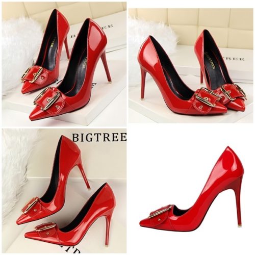 SHH258618-red Sepatu Heels Elegan 10CM