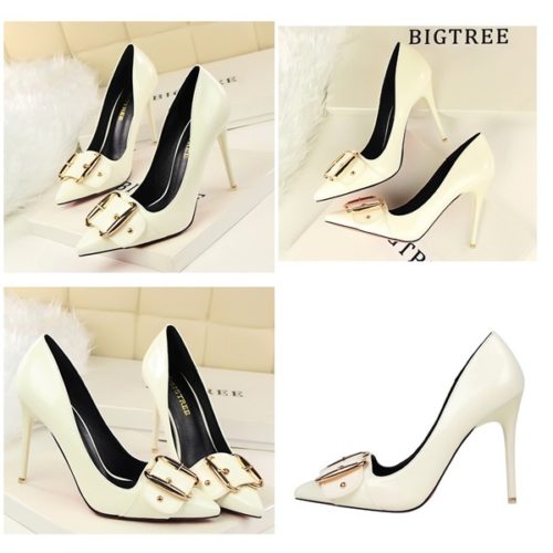 SHH258618-white Sepatu Heels Elegan 10CM