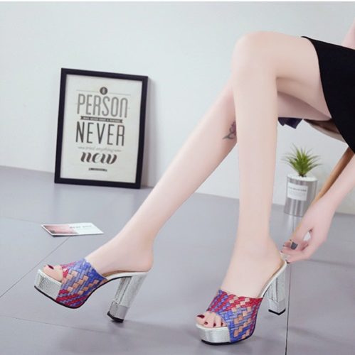 SHH303-blue Sepatu High Heels Fashion Import Wanita 11CM