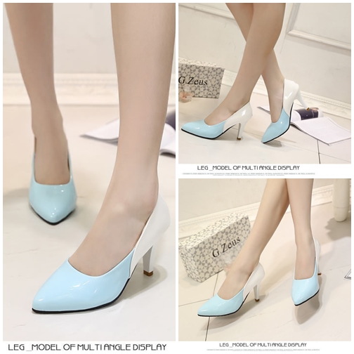 Jual SHH3320-blue Sepatu Heels Pesta Wanita 8CM 