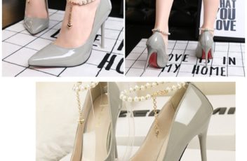 SHH7402-gray Sepatu Heels Pesta Wanita Elegan 10CM