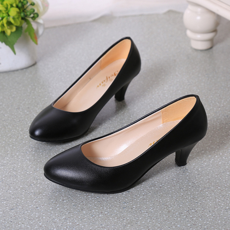 Jual SHH802-black Sepatu Heels Import Wanita 5.5CM 