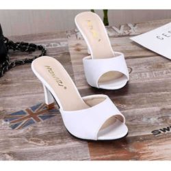 SHH805-white Sandal Heels Wanita Modis 8CM
