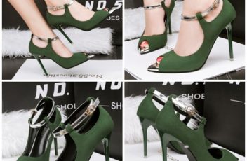 SHH8889-green Sepatu Heels Pesta 10CM