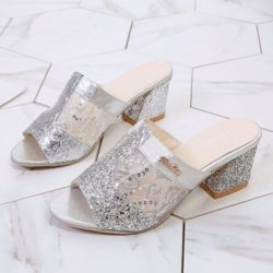 SHHA8-silver Sepatu Heels Pesta Elegan 7CM