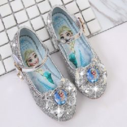 SHK17998-silver Sendal Flat Shoes Frozen Anak Cewek