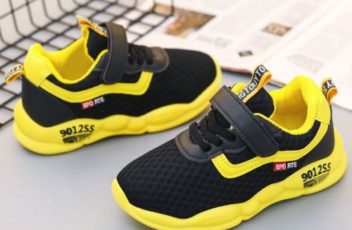 SHK1916-yellow Sepatu Sneakers Anak Kekinian Import
