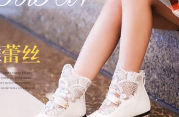 SHKC811-white Sepatu Boots Imut Anak Cantik