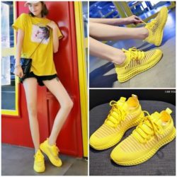 SHS002-yellow Sepatu Sneakers Modis Kekinian Import