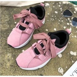 SHS009-pink Sepatu Sneakers Wanita Modis Kekinian Import