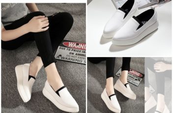 SHS10507-white Sepatu Slip On Cantik