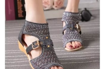 SHS128-black Sandal Fashion Import Wanita Elegan