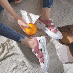 SHS181-pink Sepatu Wanita Stylish Kekinian Import
