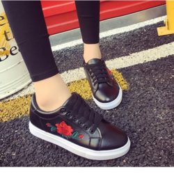 SHS1892-black Sepatu Sport Fashion Rose Cantik