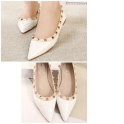 SHS5881-WHITE Sepatu Heels Rendah