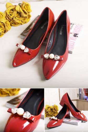 SHS67815-red Sepatu Pesta Import