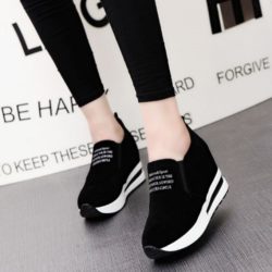 SHS801-black Sepatu Sneakers Slip On Import