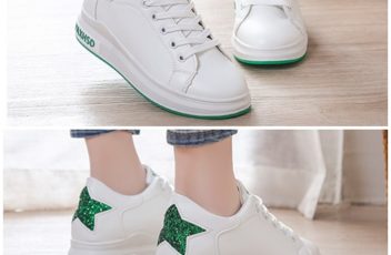 SHS8812-green Sepatu Sneakers Fashion Wanita Cantik 3.5CM