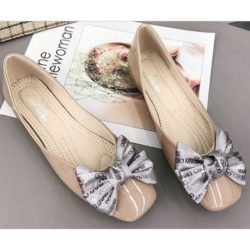 SHS8908-apricot Sepatu Flatshoes Wanita Kekinian Import