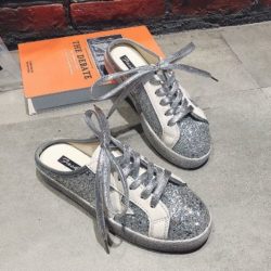 SHS910-silver Sepatu Sneakers Cantik Terbaru Import
