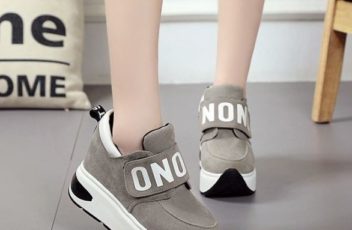 SHSA09-gray Sepatu Sneakers Wanita Kekinian Import
