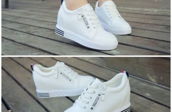 SHSA12-white Sepatu Fashion Sport Wanita 3CM
