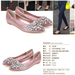 SHSA2-pink Flat Shoes Cantik Wanita