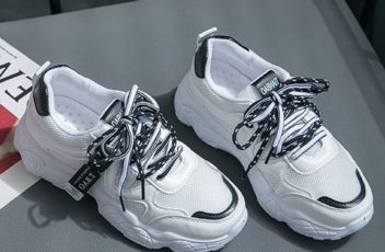 SHSA8201-black Sepatu Sneakers Stylish Kekinian Import