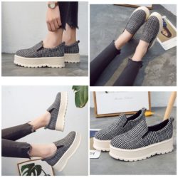 SHSF5-black Sepatu Slip On Fashion 6CM
