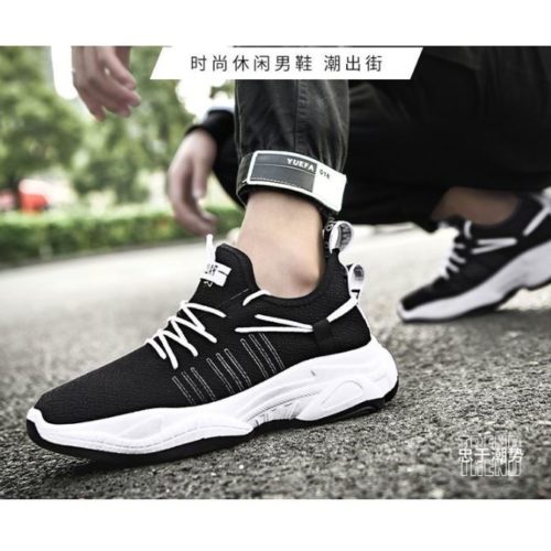 SHSWS1-blackwhite Sepatu Sneakers Pria Sporty Terbaru