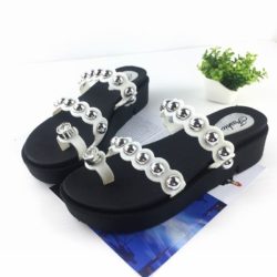 SHW567-white Sandal Wedges 5CM Cantik Import Terbaru