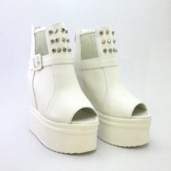 SHW88078-white Sepatu Wedges Import 6CM