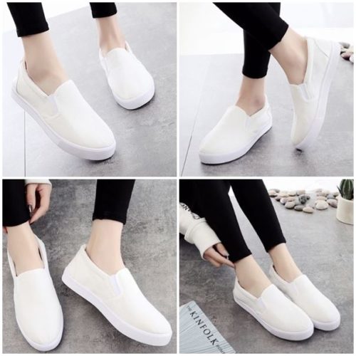 SS007-white Sepatu Slip On Fashion Modis Import